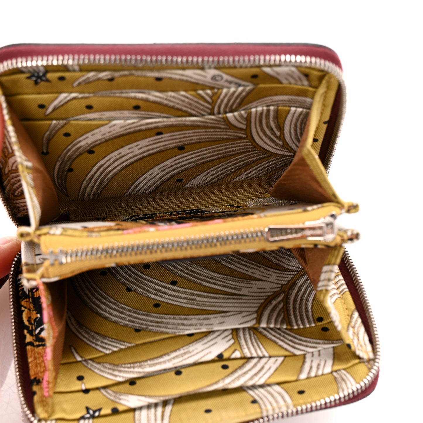 Epsom Silk'In Compact Wallet Rouge H