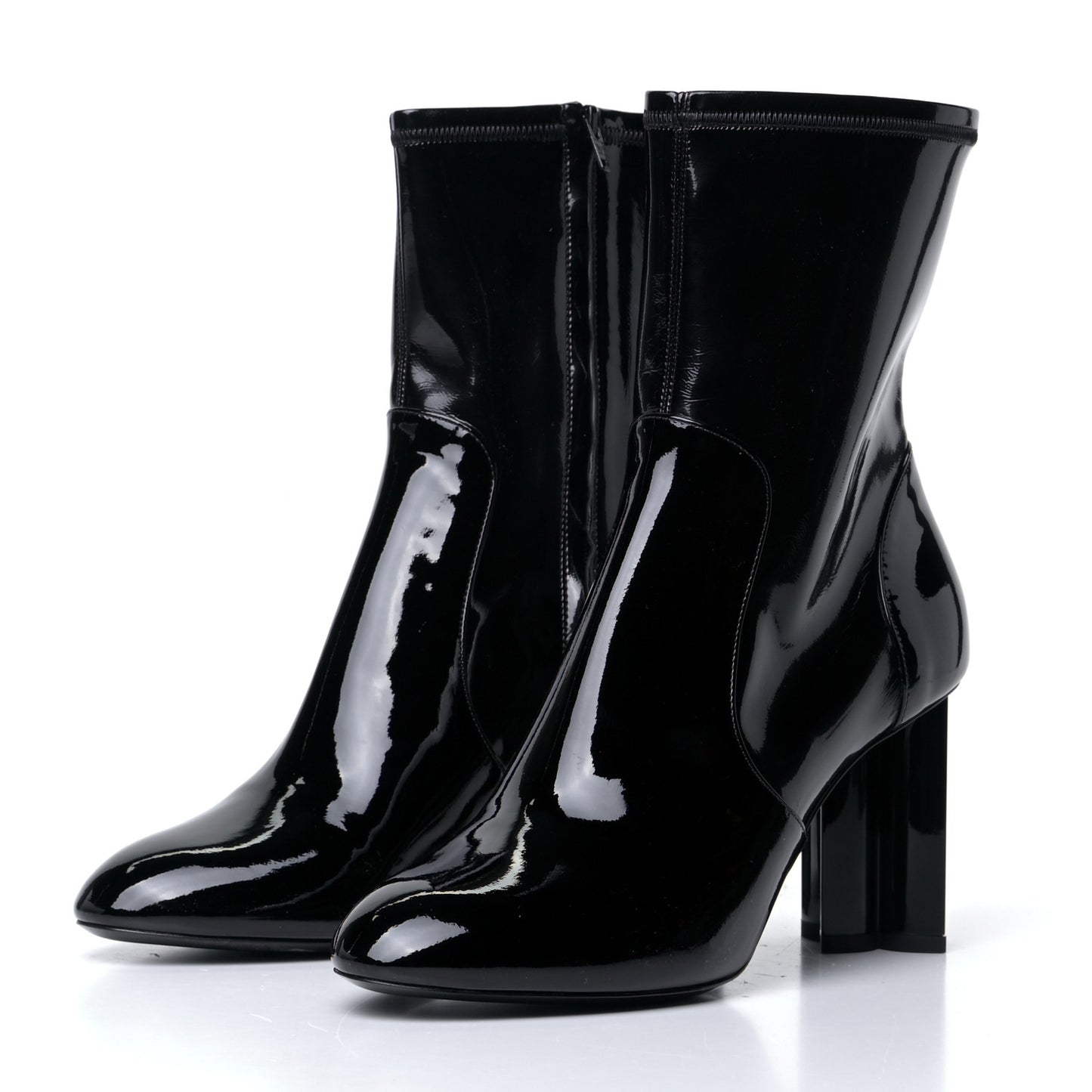 Patent Silhouette Ankle Boots 40 Black