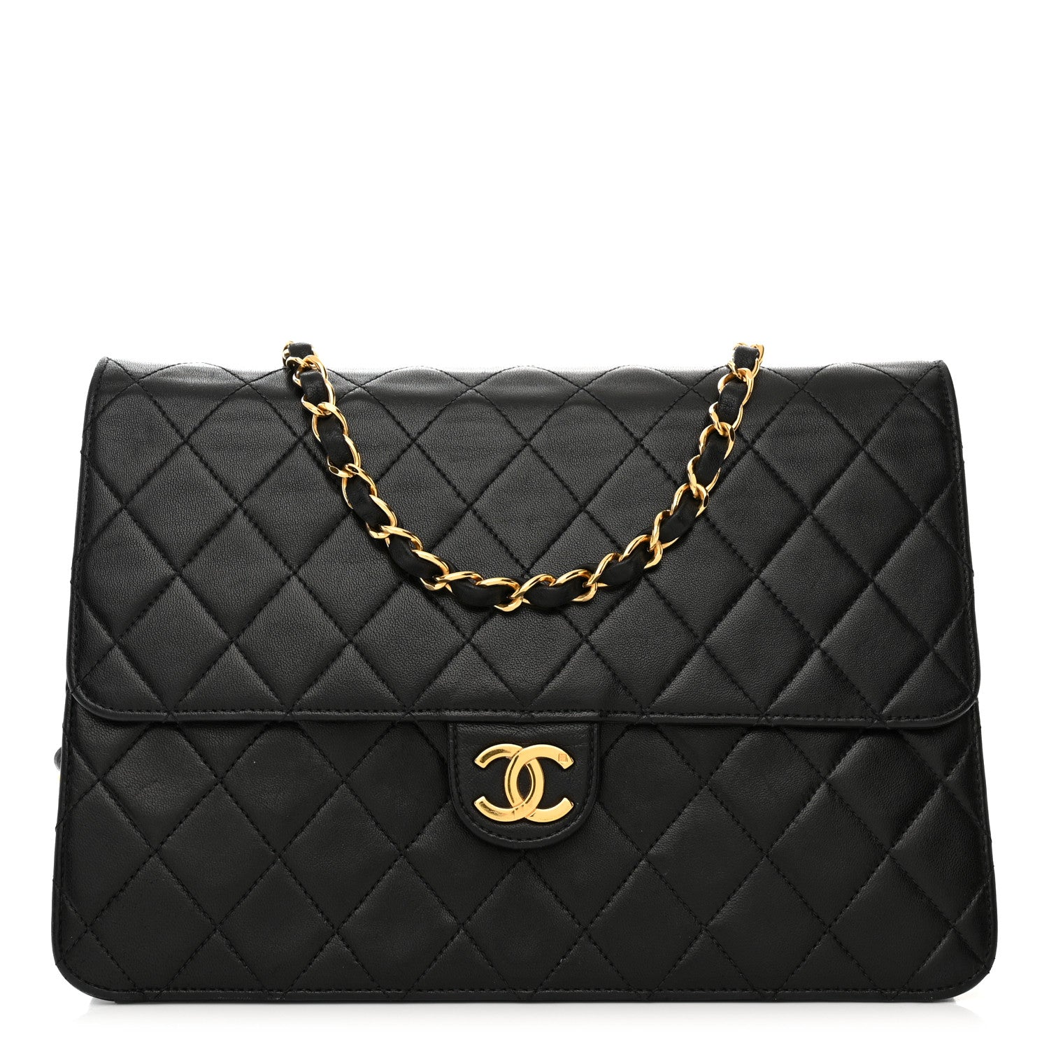 Chanel Lambskin Quilted Medium Single Flap Black 1 of 11
