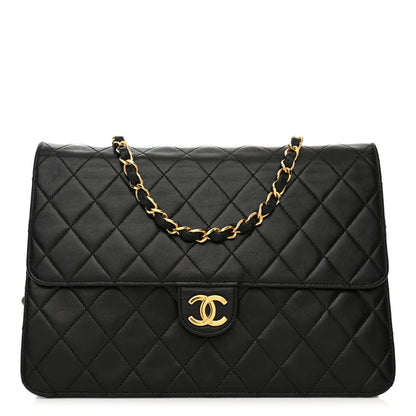 Chanel Lambskin Quilted Medium Single Flap Black 1 of 11