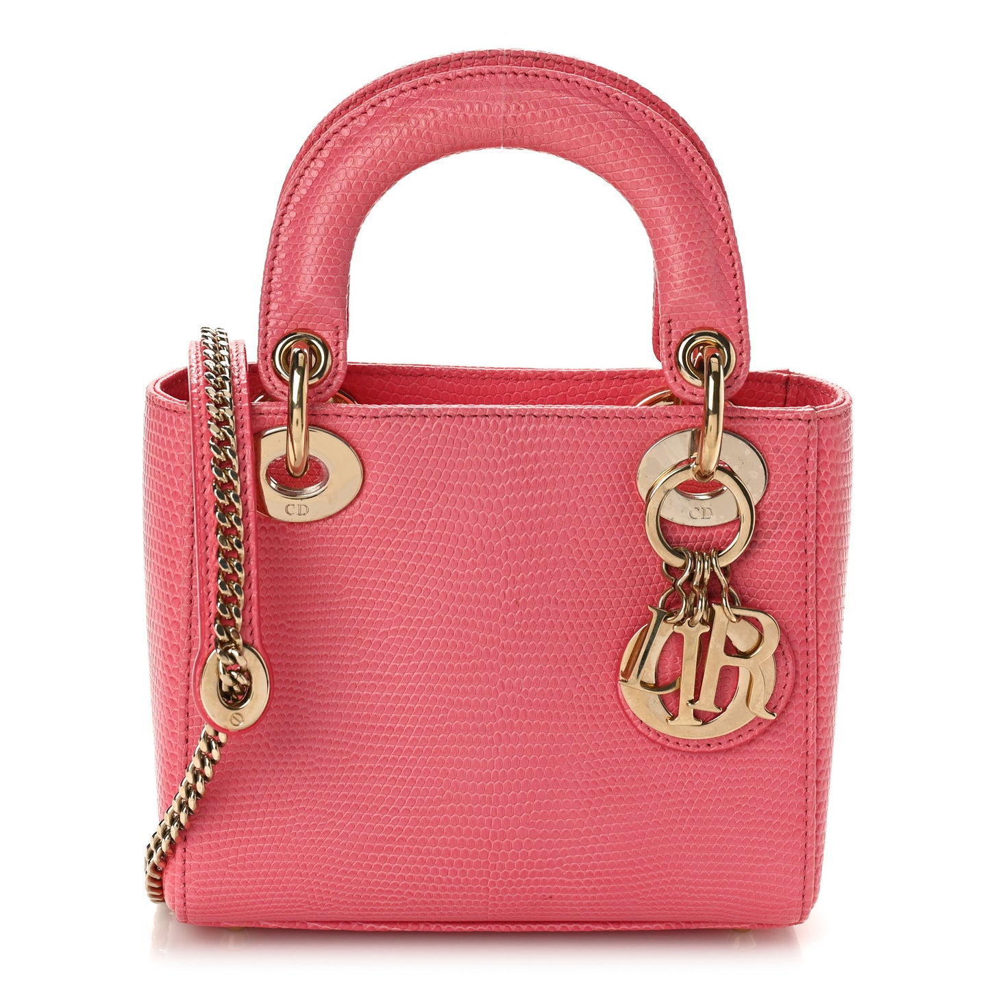 Lizard Mini Lady Dior Pink