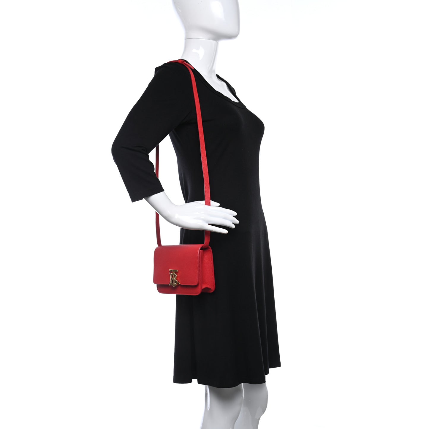 Grainy Calfskin Small TB Bag Bright Red