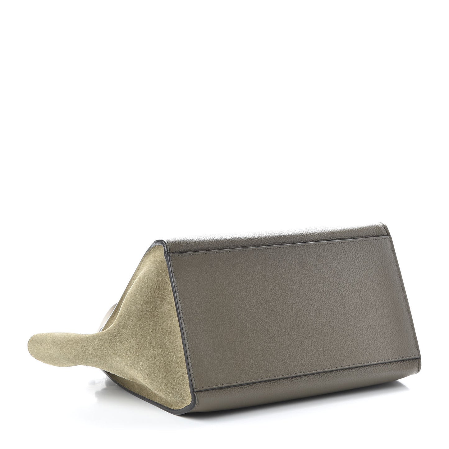 Drummed Calfskin Suede Small Trapeze Souris
