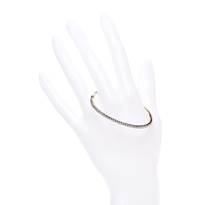 Tiffany 18K Rose Gold Diamond Metro Hinged Bangle Bracelet 2 of 5