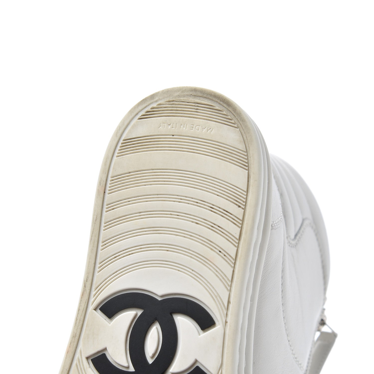 Chanel Calfskin High Top CC Sneakers 36 White 21 of 21