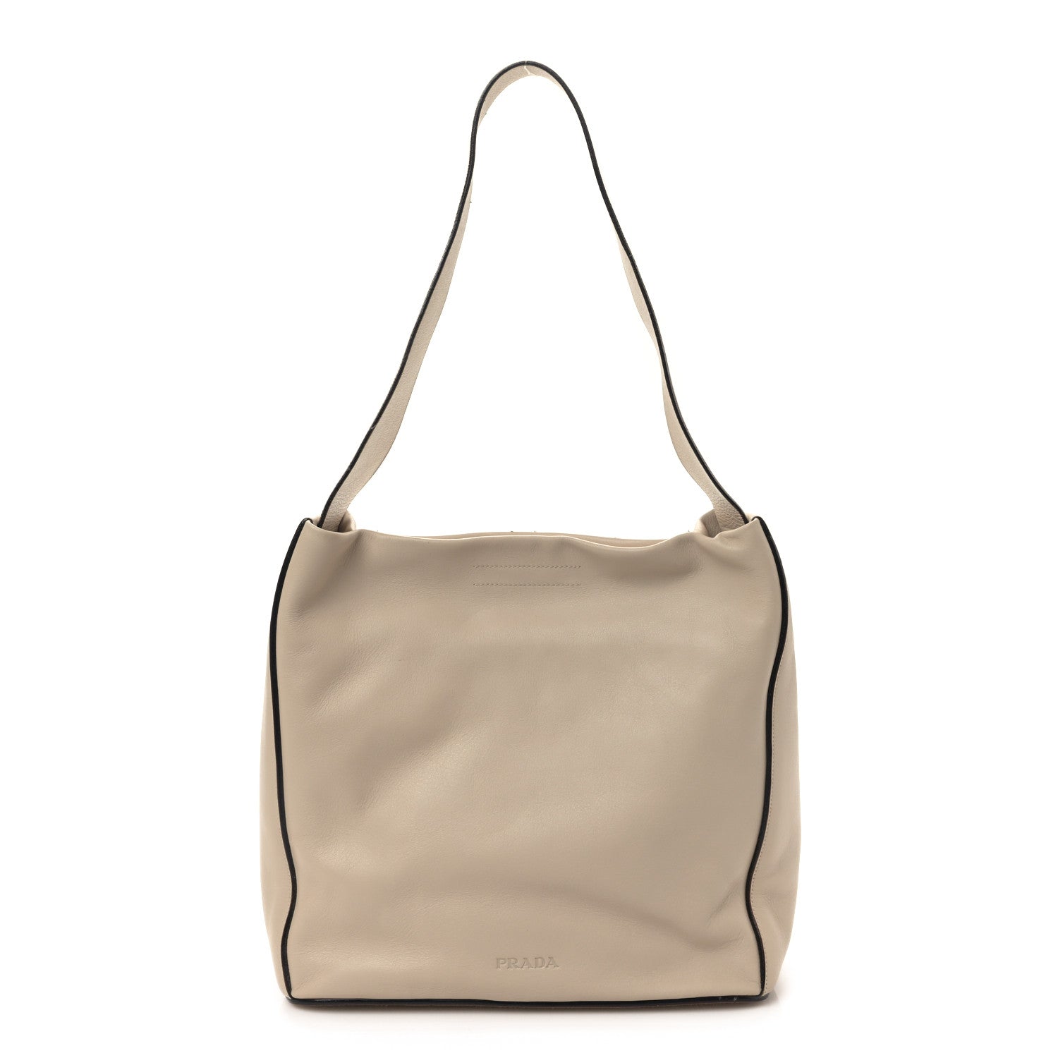 Prada Soft Calfskin Hobo Ecru 1 of 9