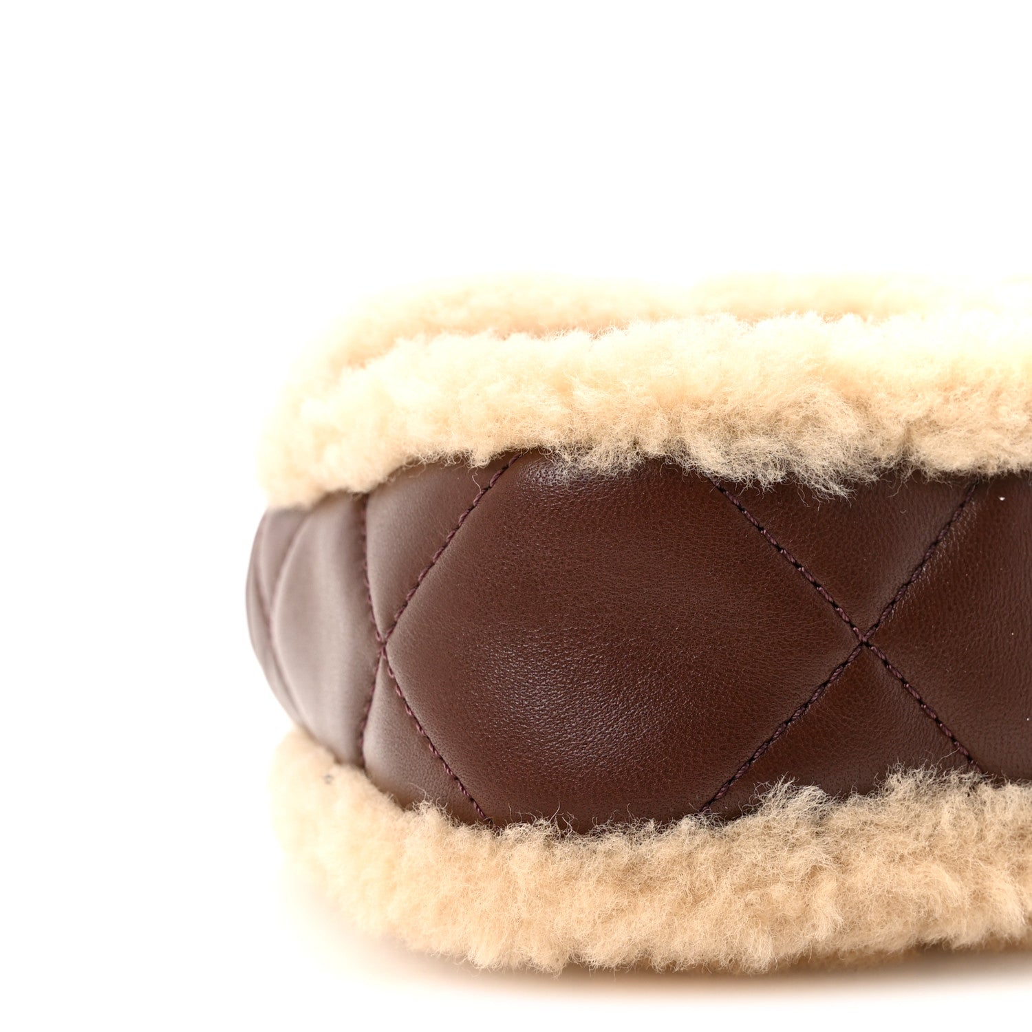 Chanel Shearling Lambskin Quilted Mini Furry Coco Flap Beige Dark Brown 9 of 11