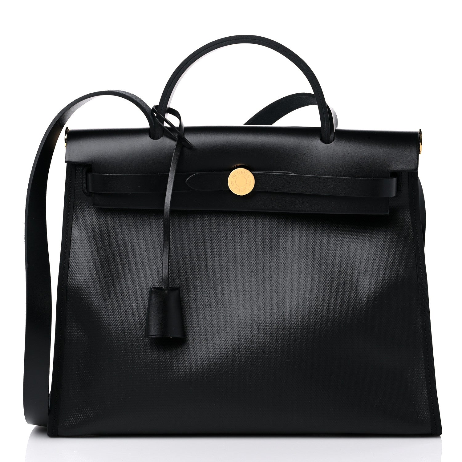 Hermes Toile H Berline Vache Hunter Herbag Zip PM 31 Black Ecru 3 of 10