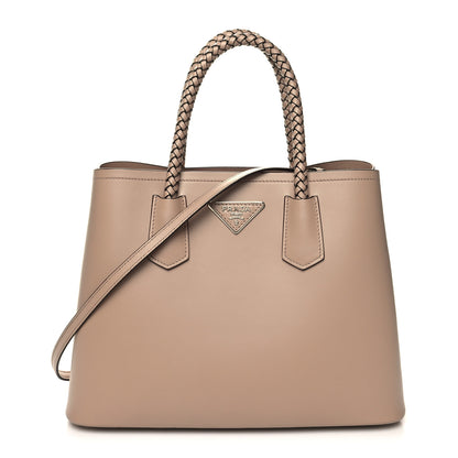 Prada City Calfskin Braided Medium Double Bag Cammeo 1 of 10