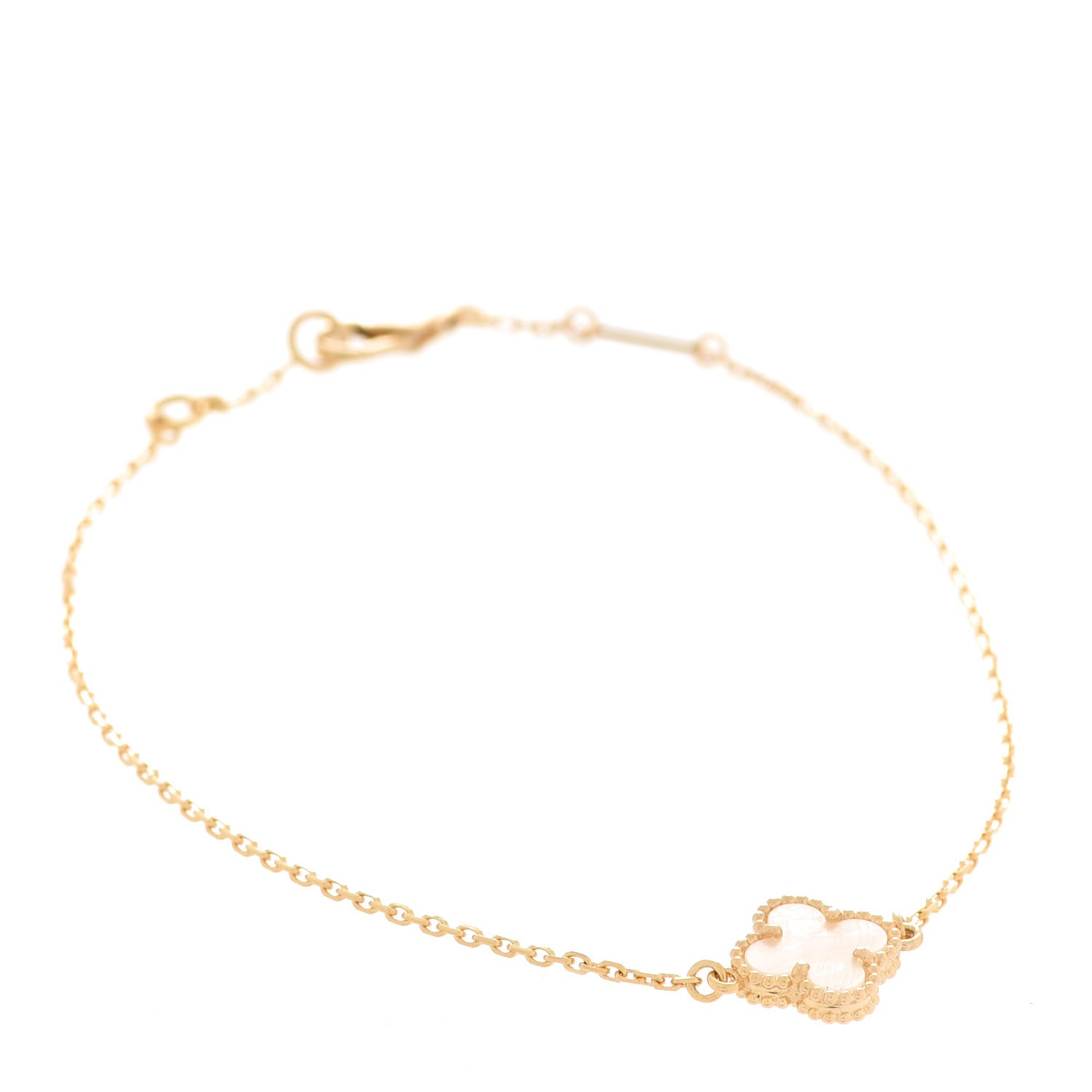 Van Cleef & Arpels 18K Yellow Gold Mother of Pearl Sweet Alhambra Bracelet 1 of 6