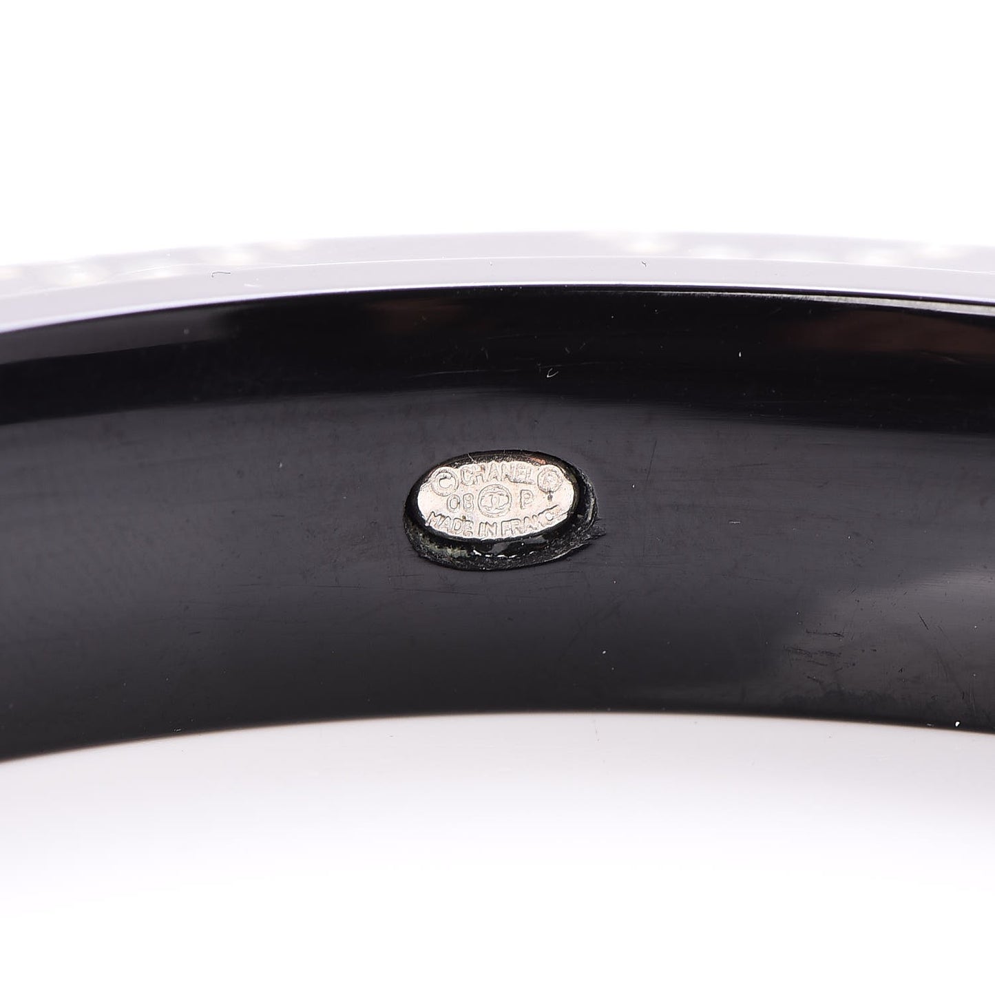 Resin Pearl Coco Bangle Black