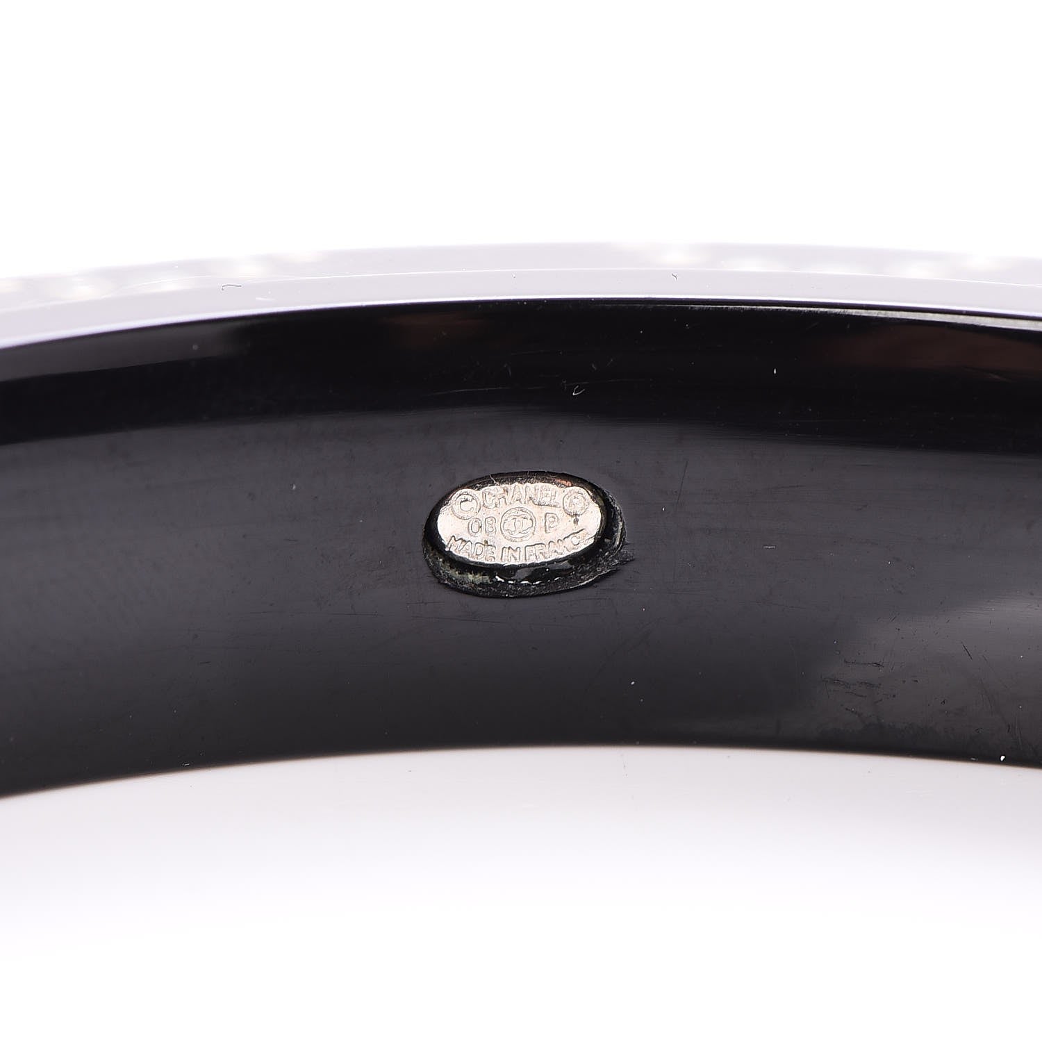 Chanel Resin Pearl Coco Bangle Black 4 of 4