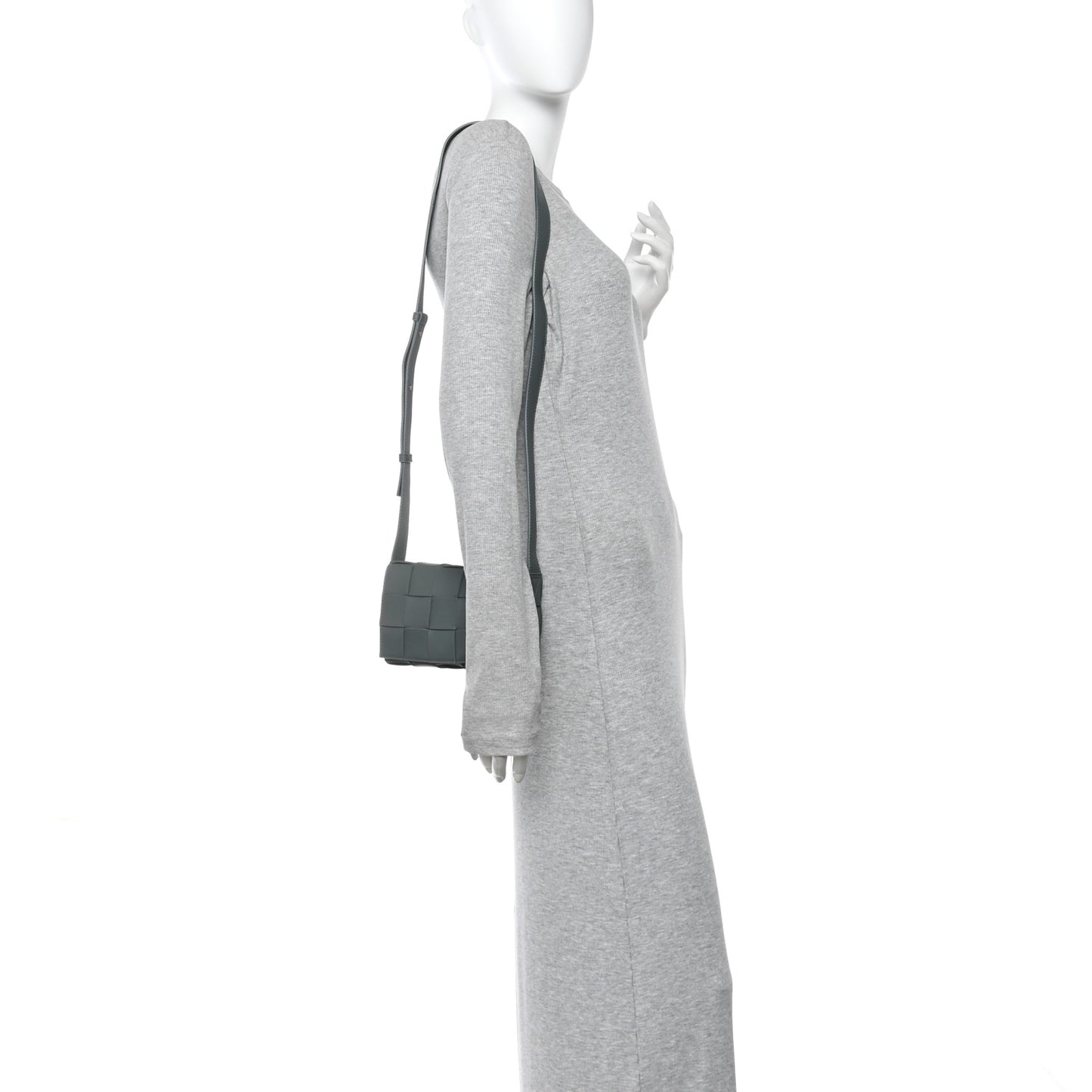 Lambskin Maxi Intrecciato Small Cassette Crossbody Bag Thunder