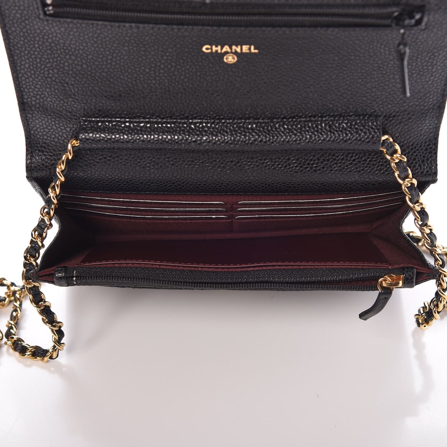 Caviar Quilted Wallet On Chain WOC Black