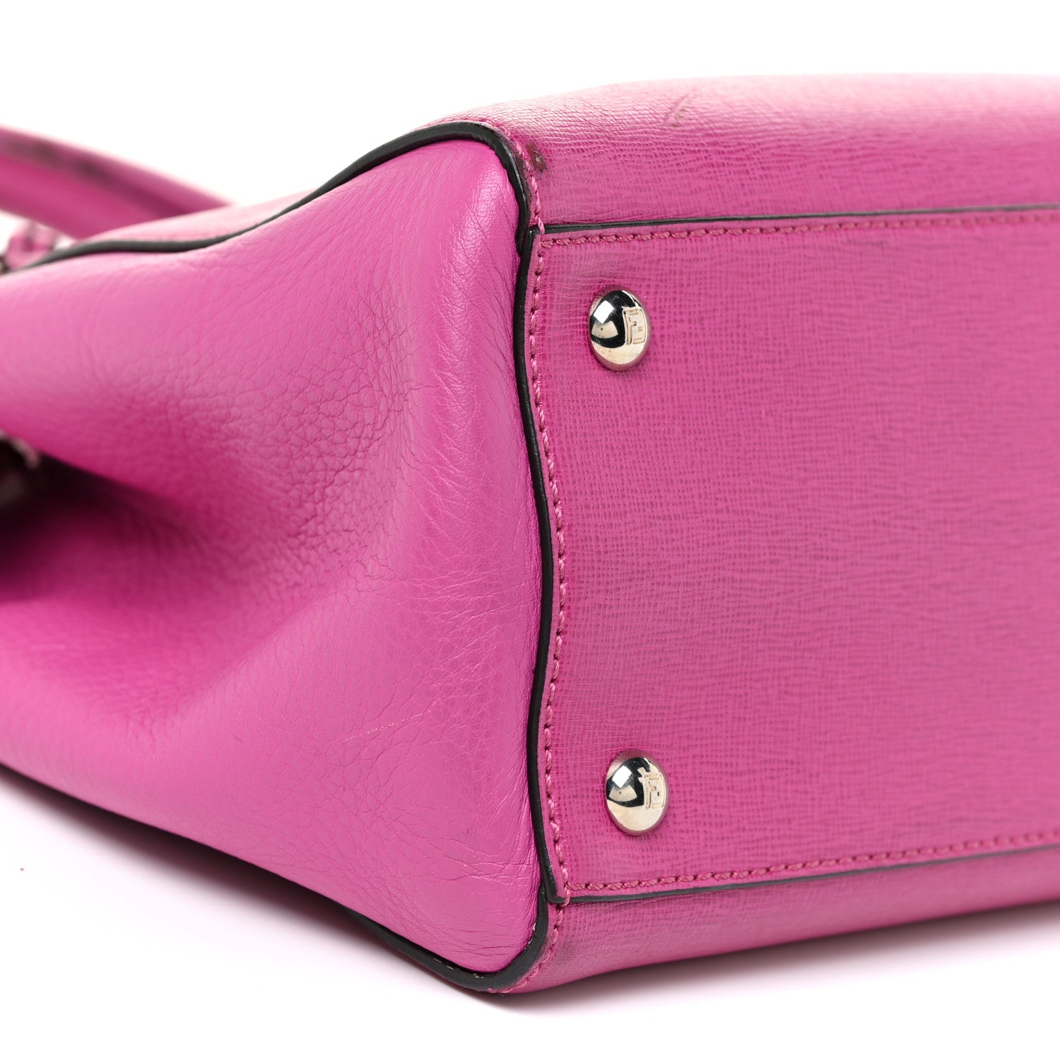 Fendi Vitello Elite Petite 2Jours Tote Magenta 8 of 23