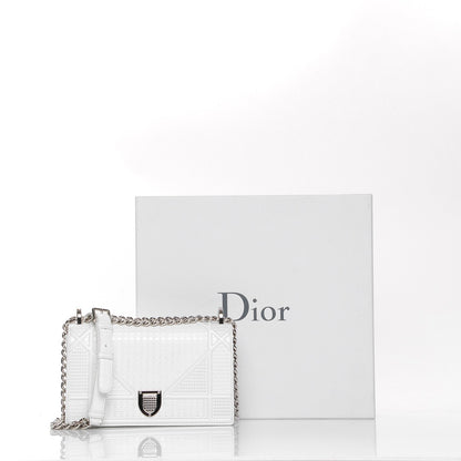 Christian Dior Patent Micro-Cannage Small Diorama Flap Bag White 21 of 21