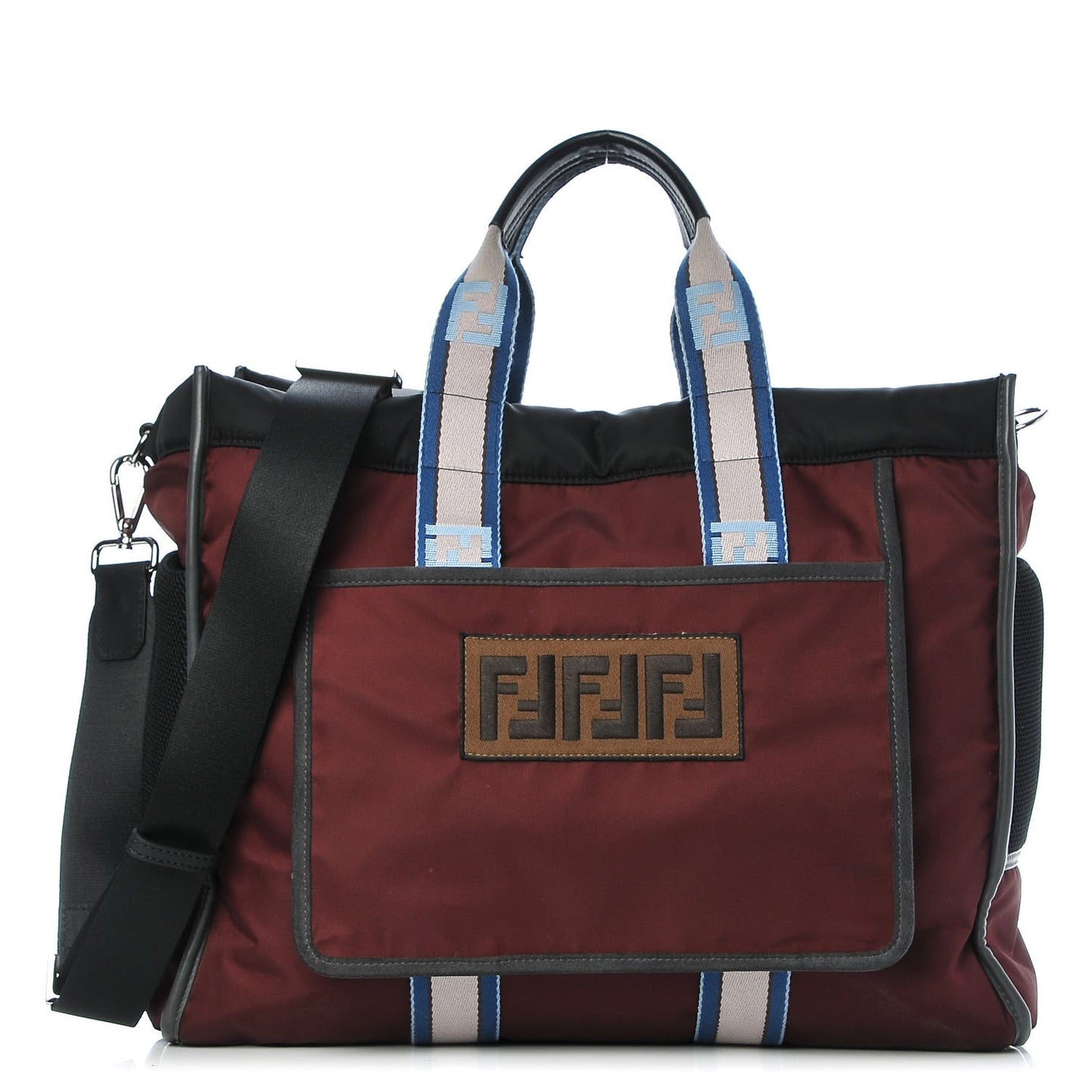 Nylon Reversible Everyday Tote Burgundy Black