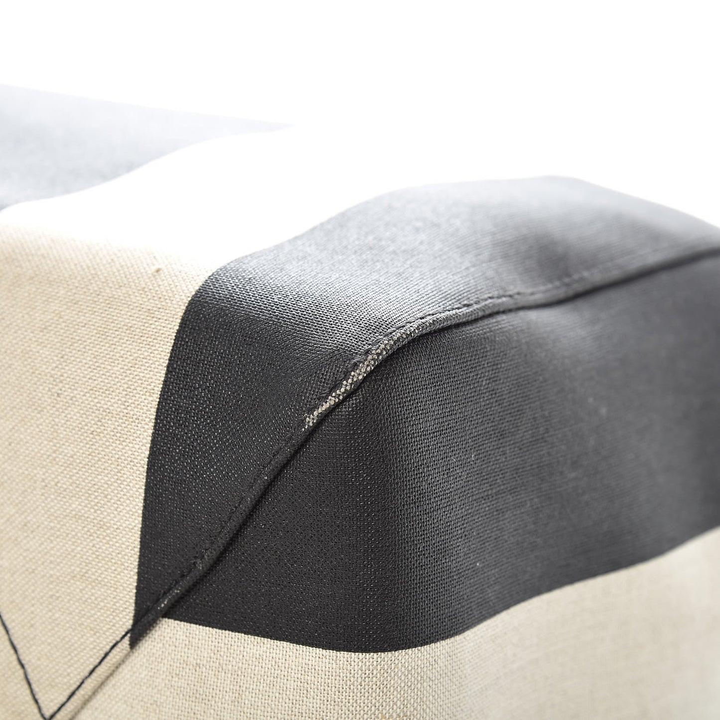 Canvas Stripe Shopper Tote Black White