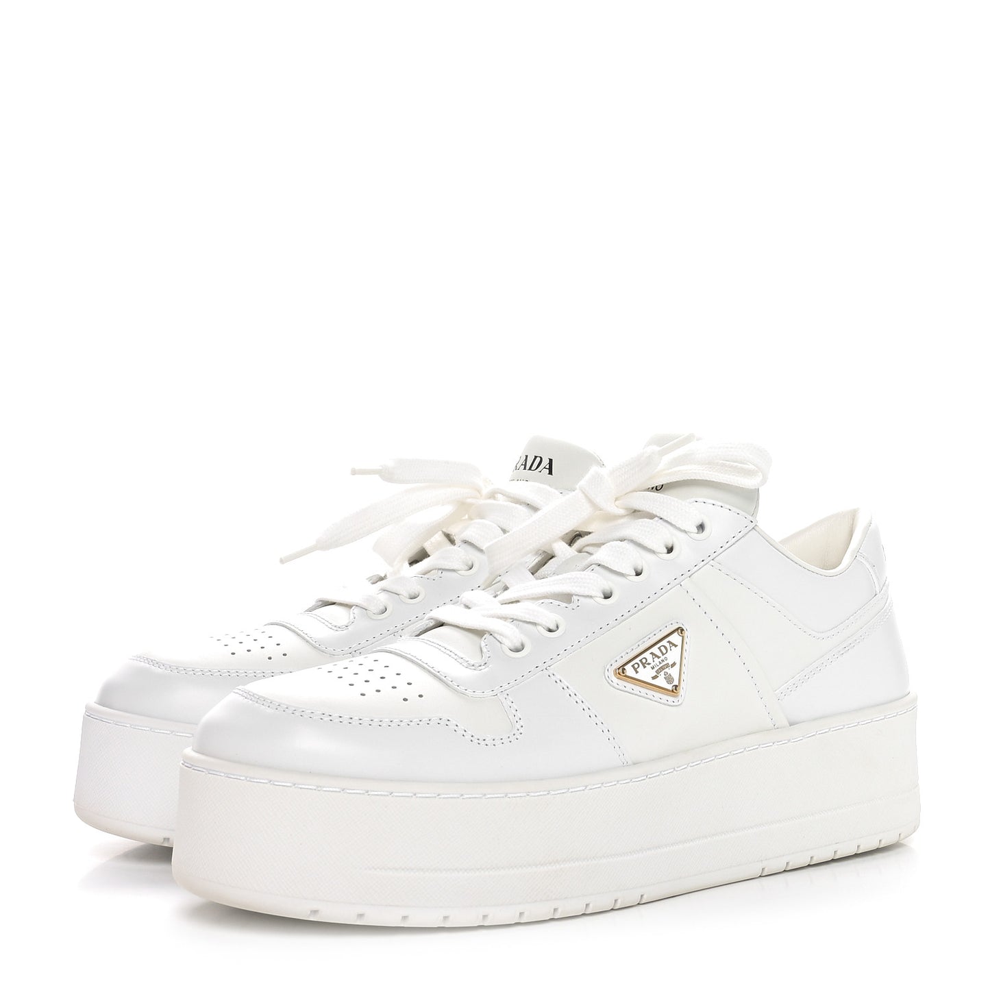 Vitello Rois Triangle Womens Downtown Platform Low Top Sneakers 40 White
