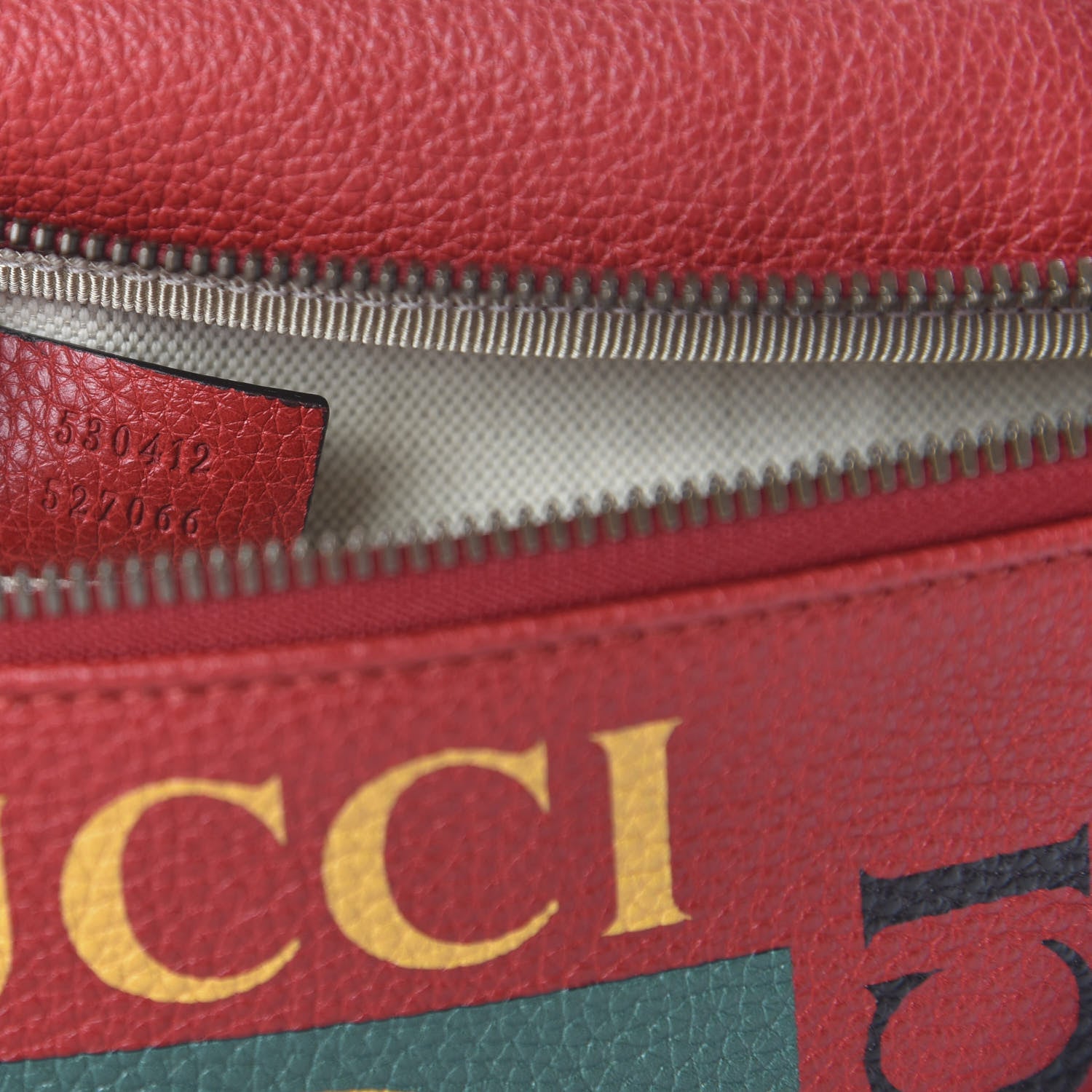 Gucci Grained Calfskin Logo Belt Bag Hibiscus Red 9 of 10