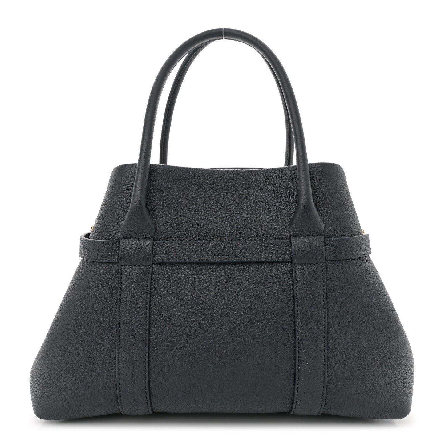 Grained Calfskin Small Ghiera Shopper Tote Blue Navy