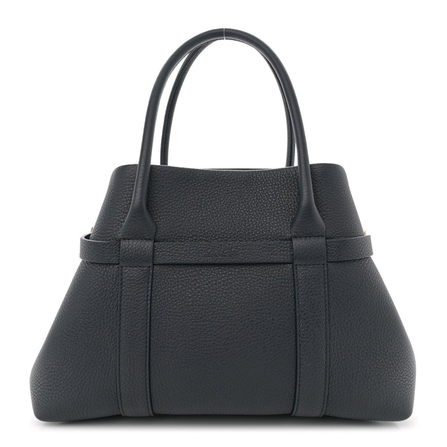 Loro Piana Grained Calfskin Small Ghiera Shopper Tote Blue Navy 1 of 10