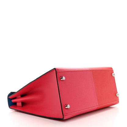Hermes Epsom Casaque Kelly Sellier 28 Rouge Coeur Rose Extreme Bleu Zanzibar 3 of 10