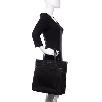 Prada Tessuto Nylon Saffiano Tote Black 2 of 10