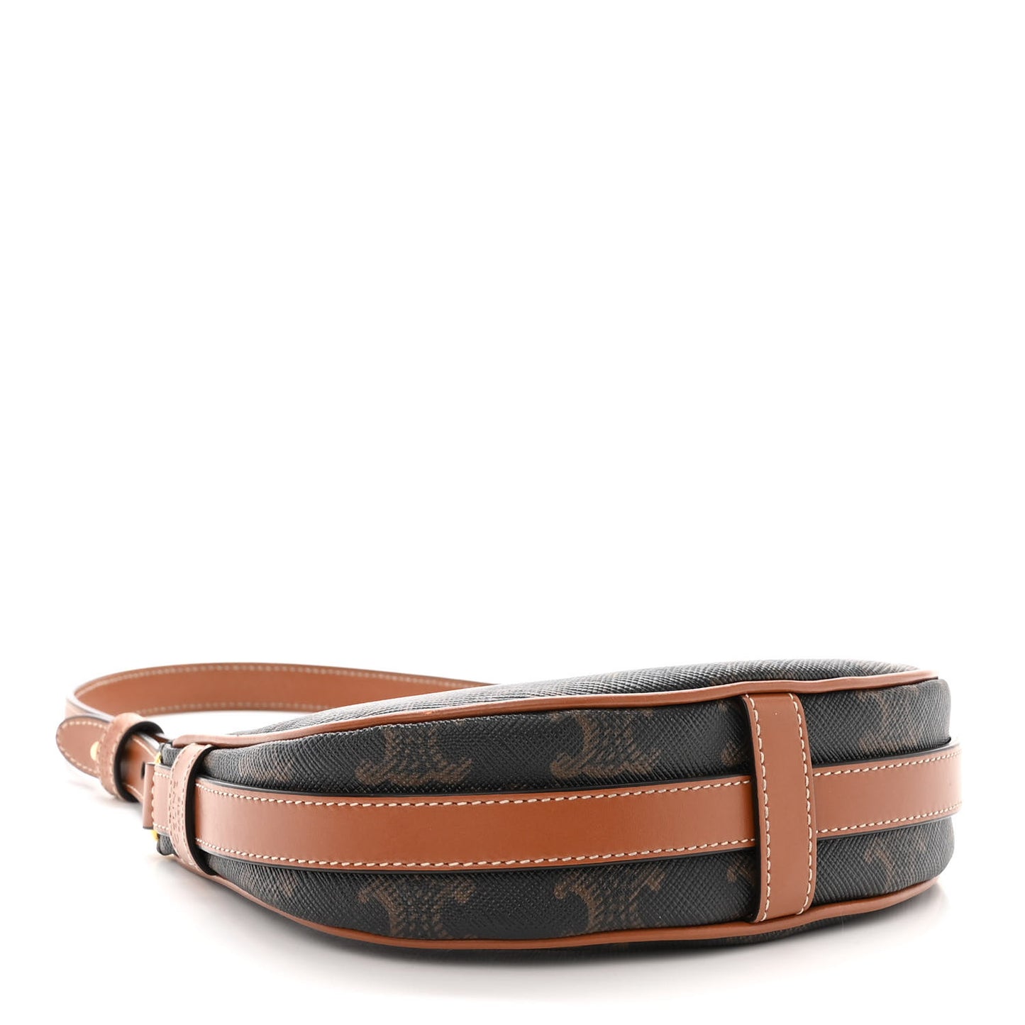 Canvas Calfskin Mini Ava Triomphe Shoulder Bag Tan
