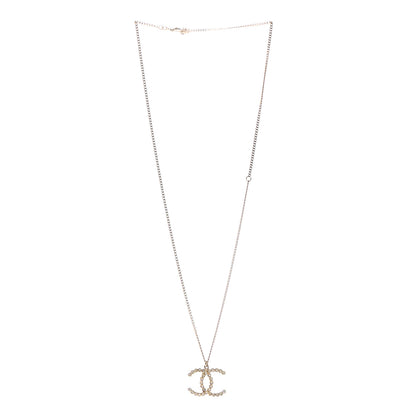 Chanel Crystal CC Pendant Necklace Gold 3 of 4
