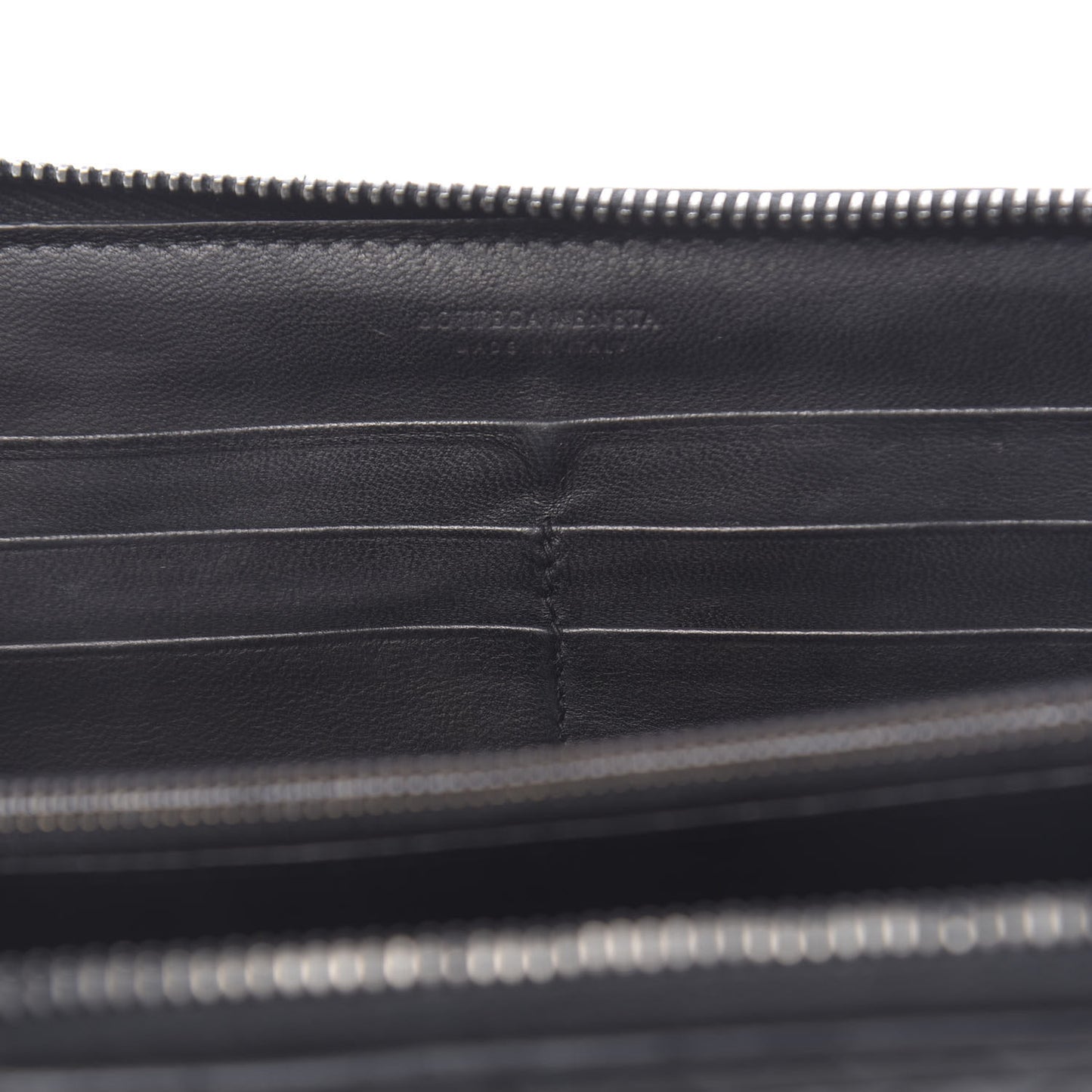 Nappa Intrecciato Zip Around Wallet Black