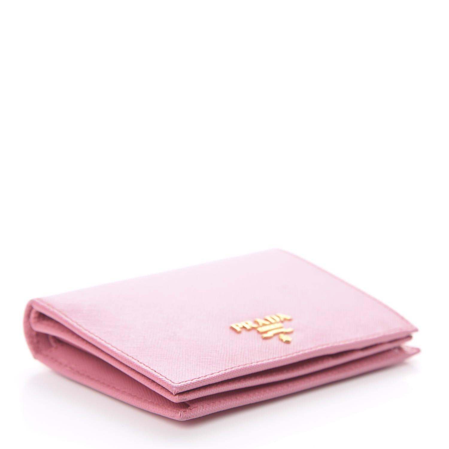 Prada Saffiano Metal Bi-Fold Wallet Begonia 3 of 5