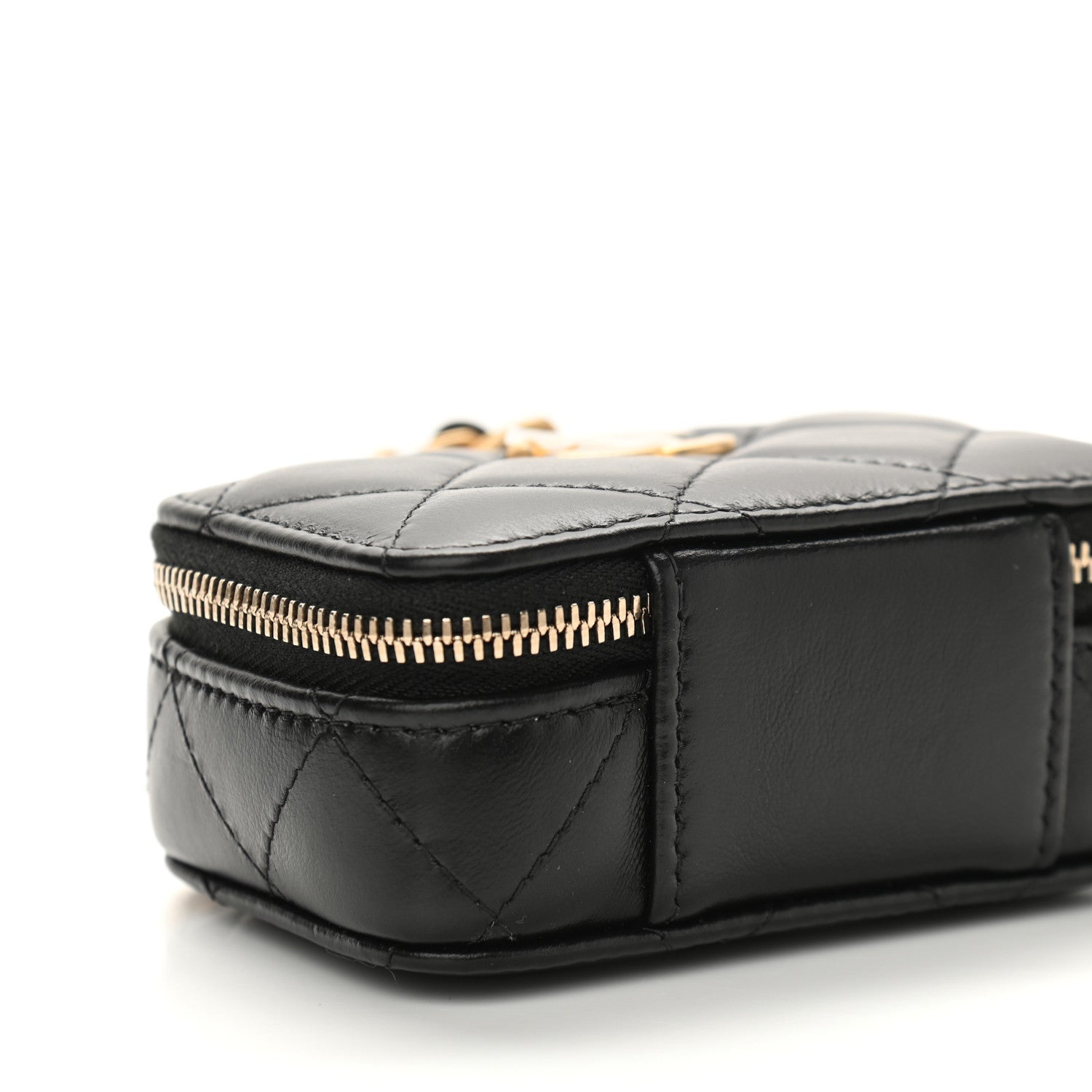 Chanel Lambskin Quilted Mini Lacquered Chain Clutch Black 9 of 11