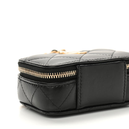 Chanel Lambskin Quilted Mini Lacquered Chain Clutch Black 9 of 11