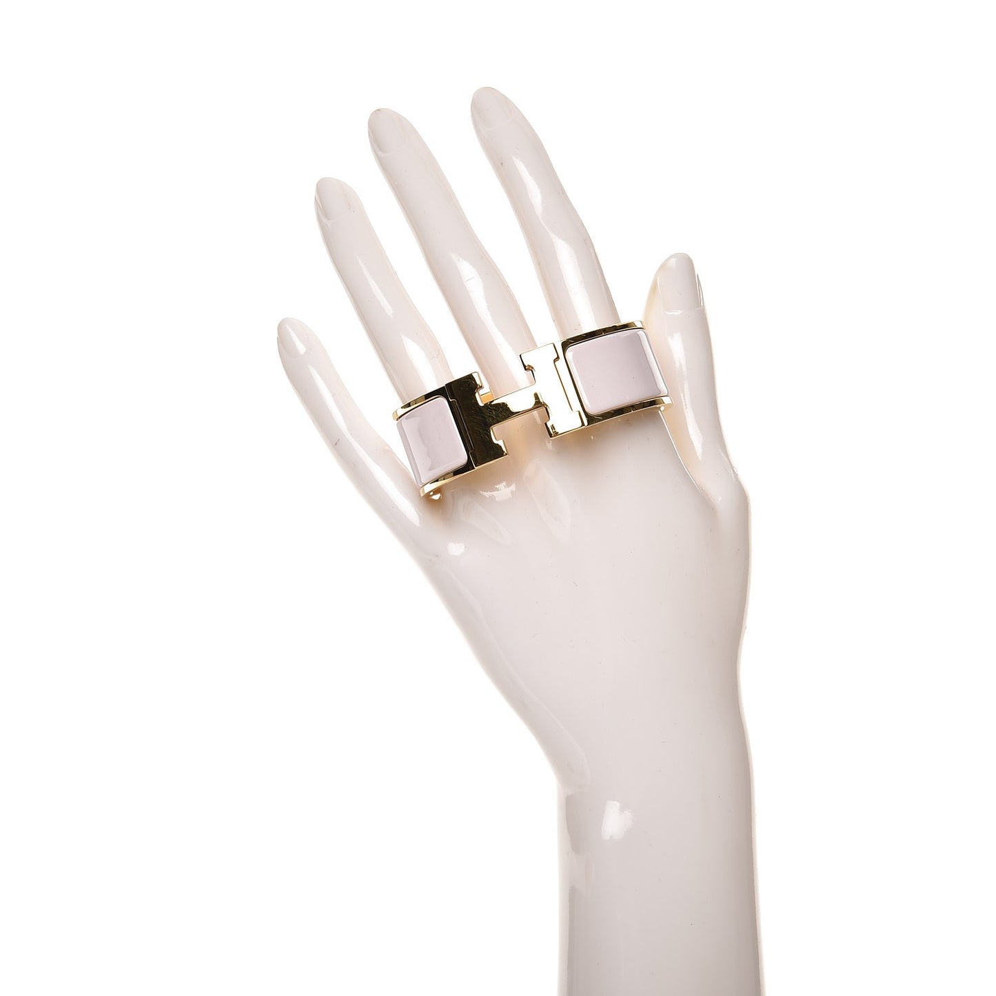 Enamel Wide Clic Clac H PM Bracelet Rose Poudre