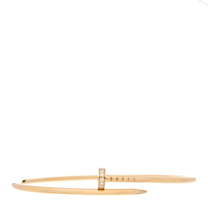 Cartier 18K Yellow Gold Diamond Small Juste Un Clou Bracelet 19 1 of 4