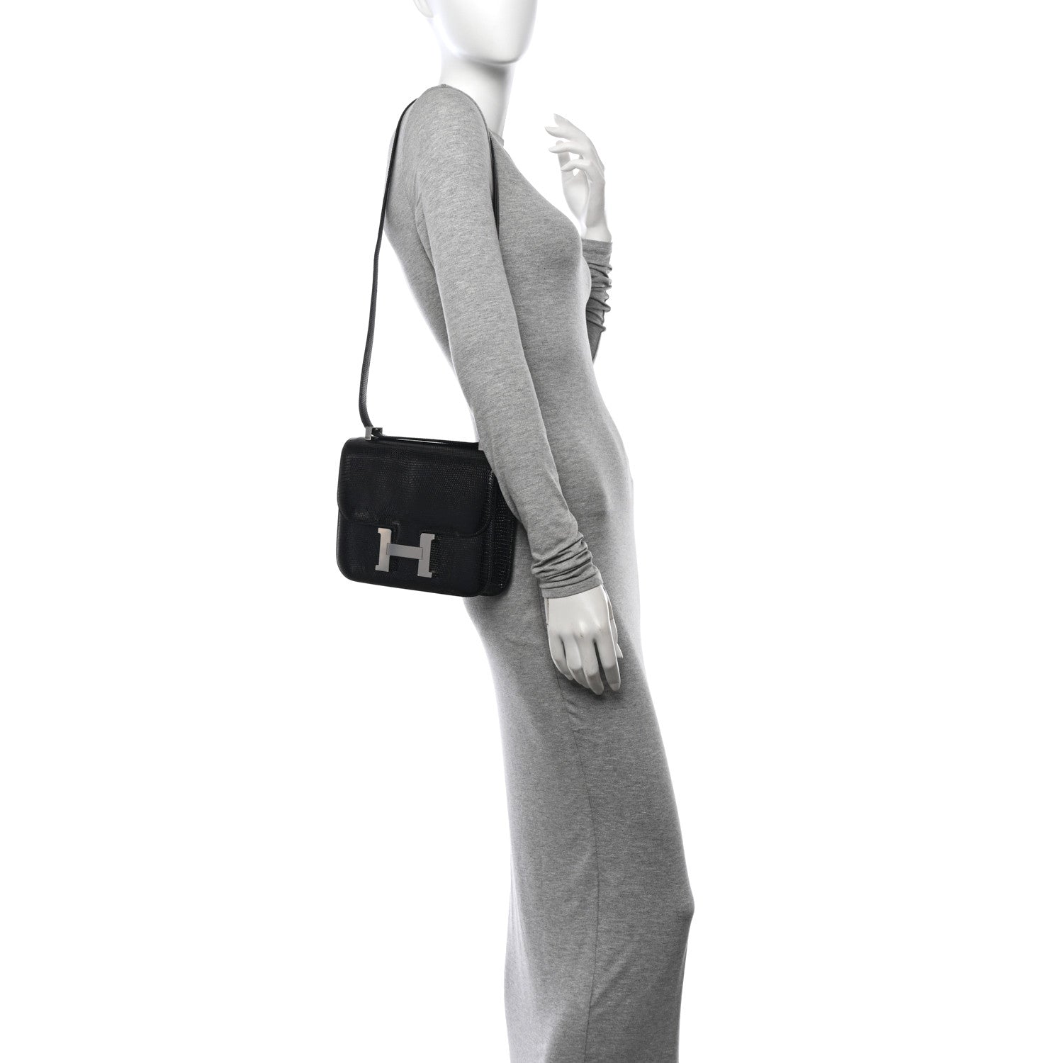 Hermes Lizard Constance 1-24 Black 2 of 14
