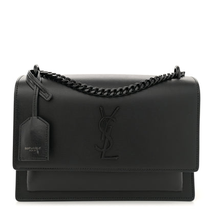 Saint Laurent Calfskin Medium Monogram Monochrome Sunset Black 1 of 14