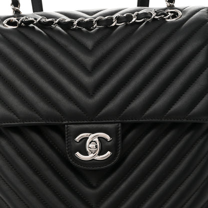 Chanel Calfskin Chevron Quilted Large Urban Spirit Backpack Black 8 of 10