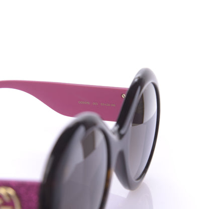 Gucci Acetate Round GG0101S Glitter Sunglasses Havana Pink 5 of 7