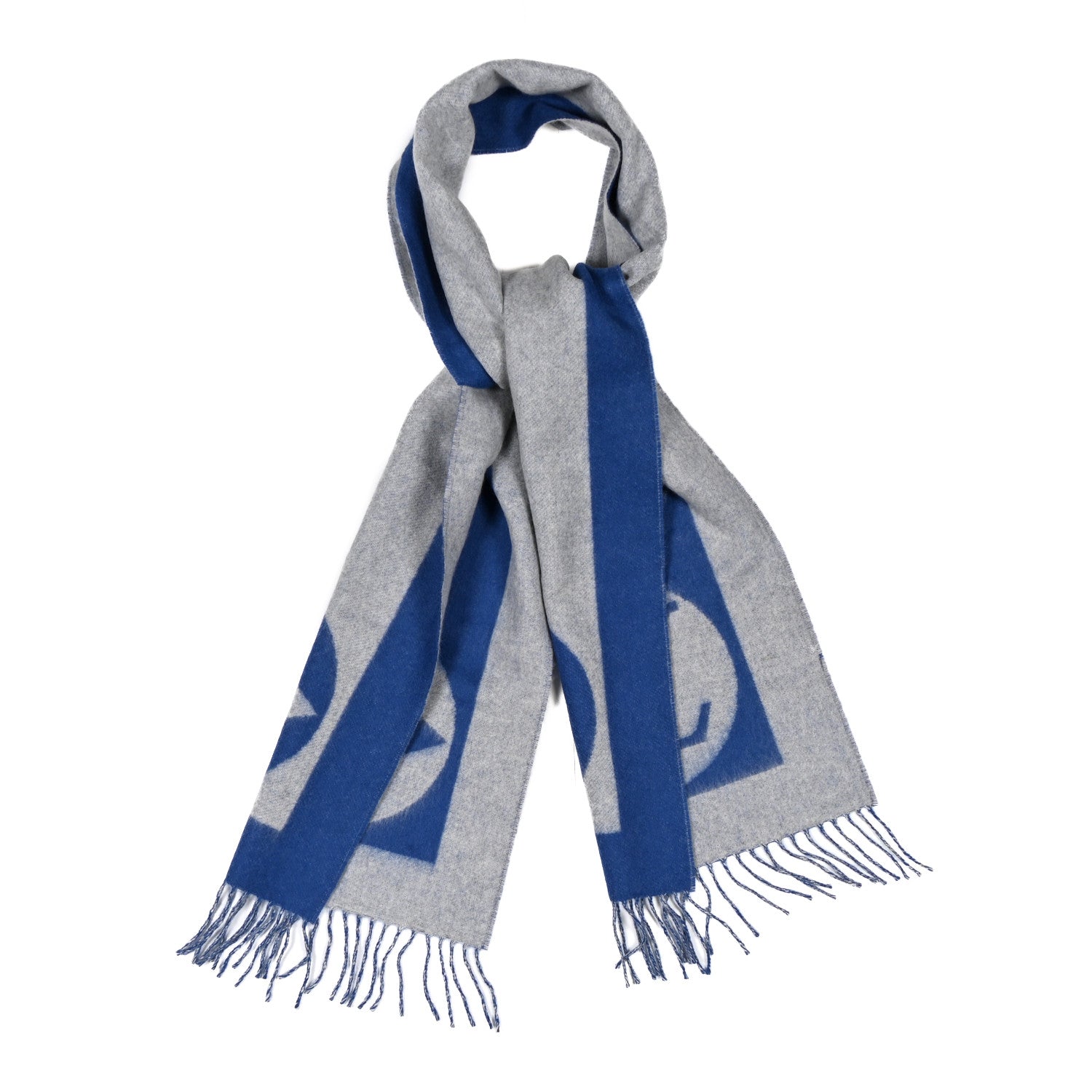 Louis Vuitton Lambswool Angora Cardiff Scarf Blue Grey 1853176