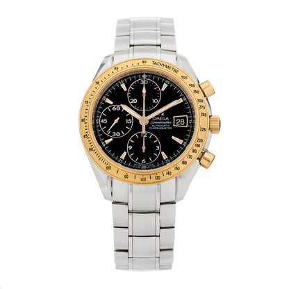Omega Stainless Steel 18K Yellow Gold 40mm Speedmaster Chronograph Automatic Watch Black 323.21.40.40.01.001 1 of 4