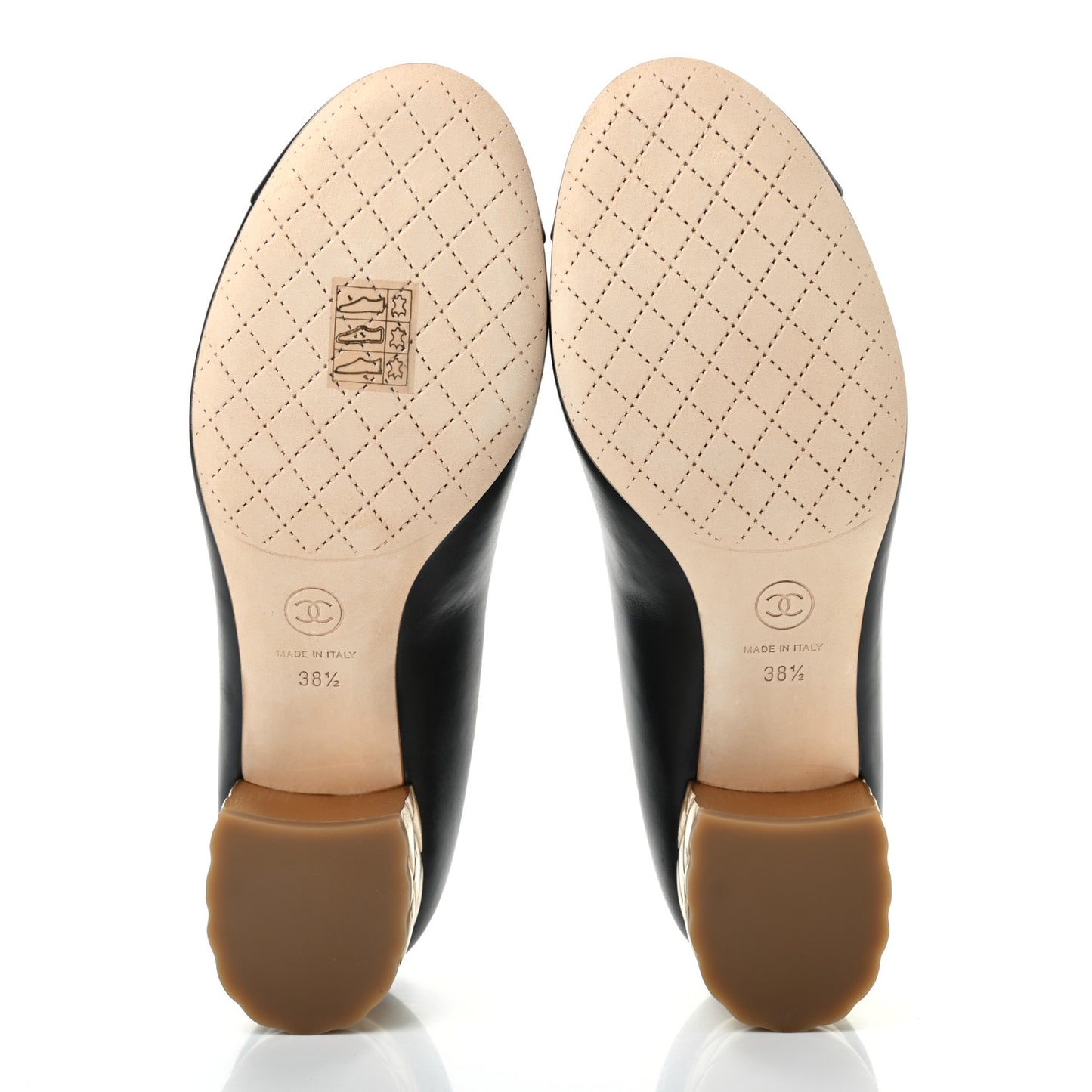 Calfskin Pearl Camellia Pumps 38.5 Black Gold