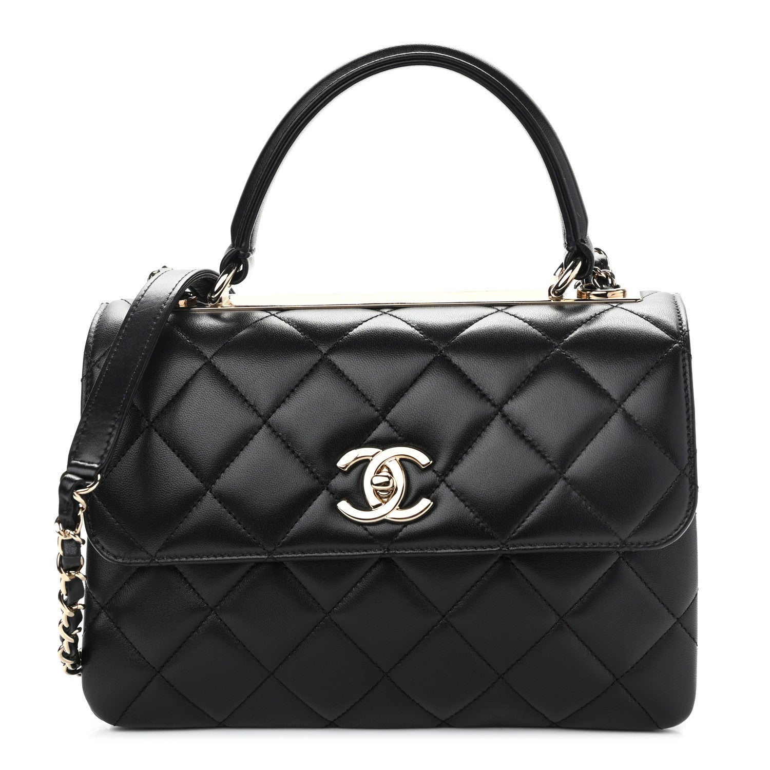 Chanel Lambskin Quilted Small Trendy CC Dual Handle Flap Bag Black 1 of 10