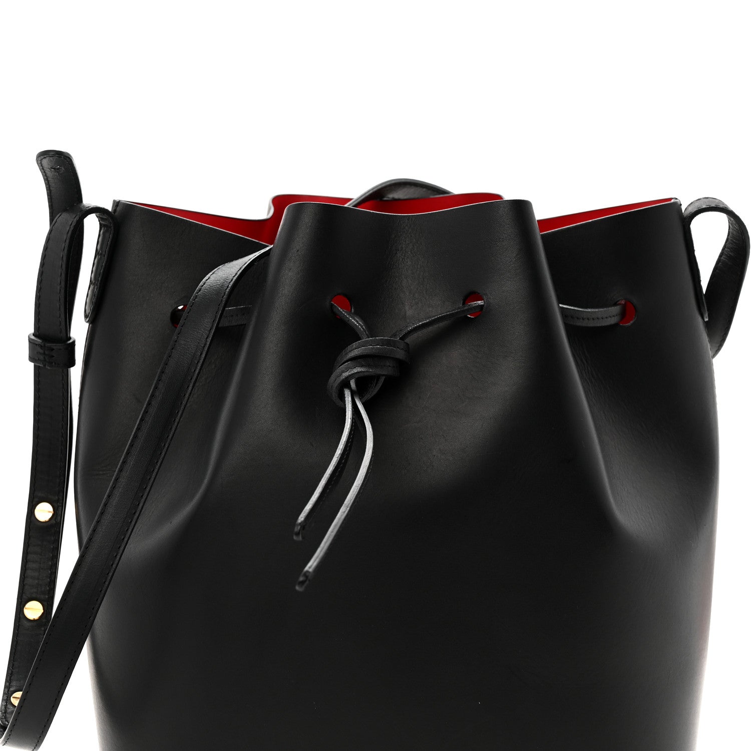 Mansur Gavriel Vegetable Tanned Calfskin Bucket Bag Black Flamma 9 of 11