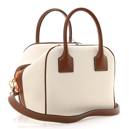 Burberry Cotton Canvas Small Logo Cube Bag Natural Tan 3 of 9
