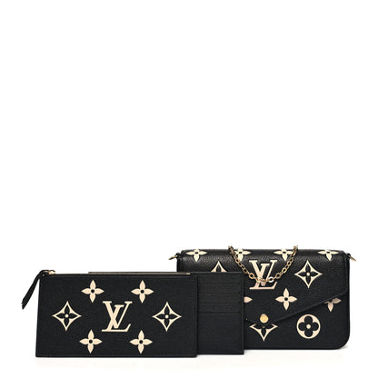 Louis Vuitton Empreinte Monogram Giant Felicie Pochette Black Beige 1 of 15