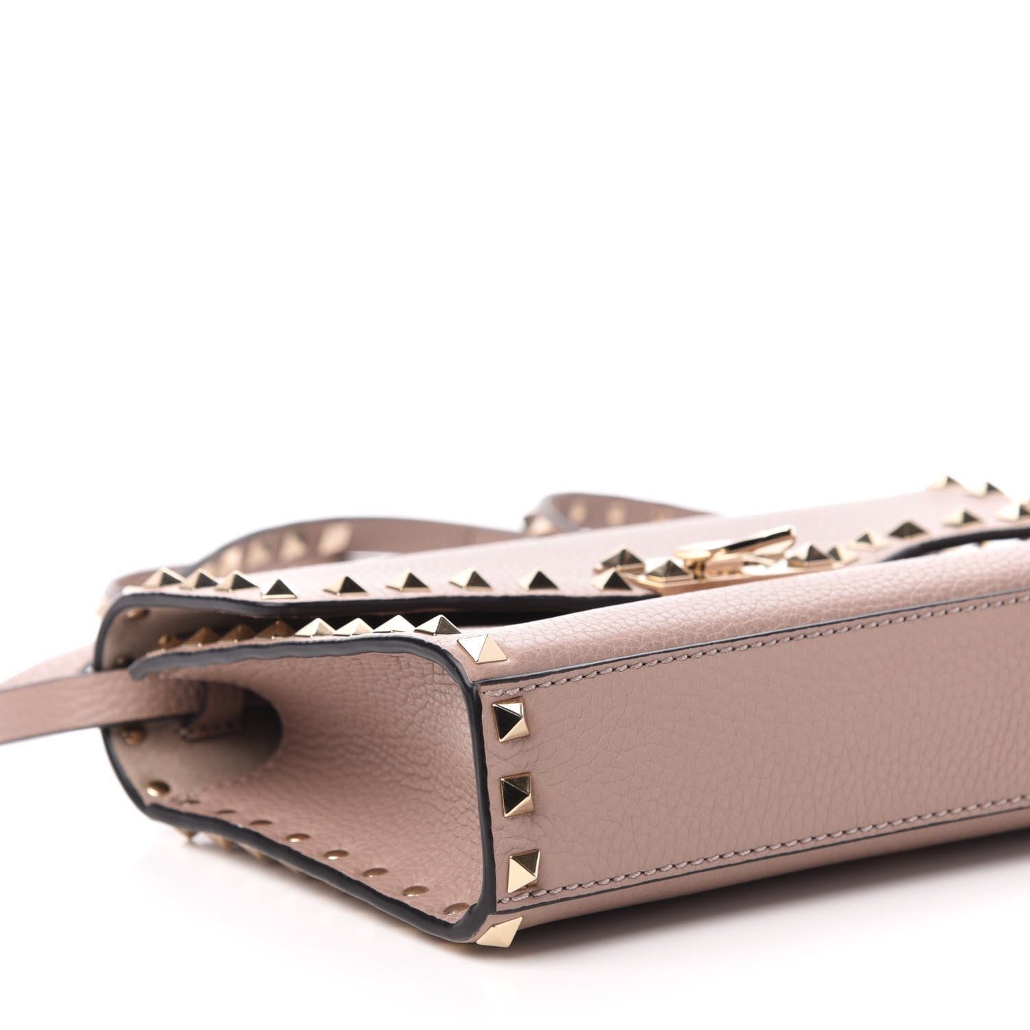 Valentino Garavani Pebbled Calfskin Medium Rockstud Flip Lock Crossbody Bag Poudre 8 of 10