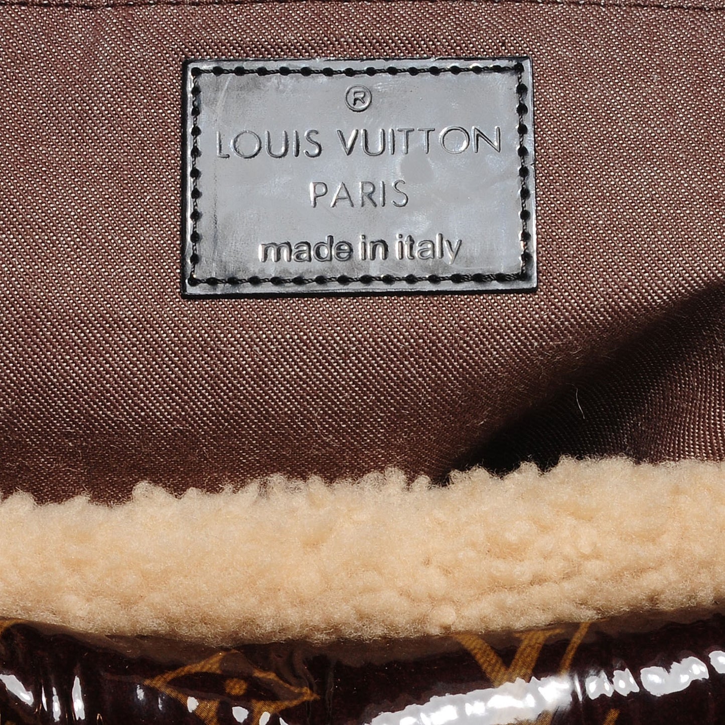 Patent Monogram Shearling Sac Thunder