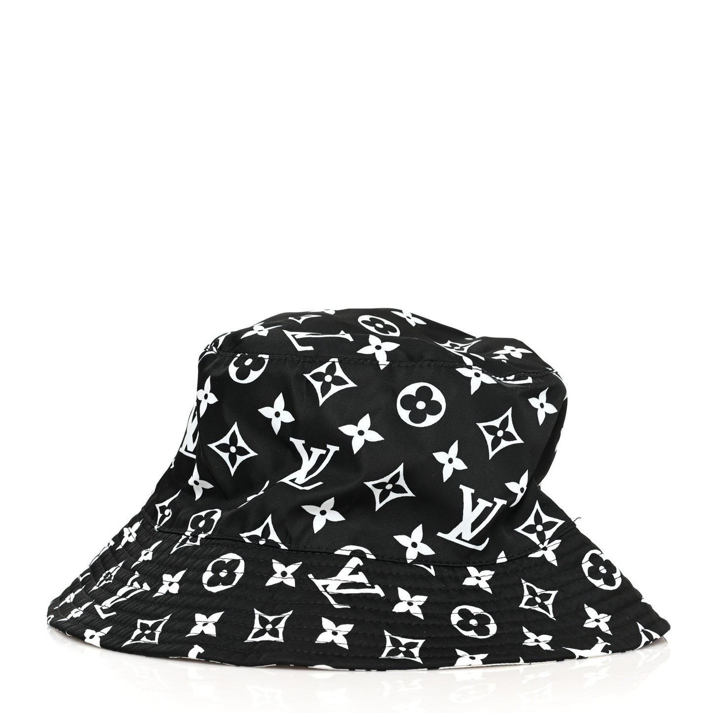 Nylon Monogram Reversible Bob Bucket Hat S Black White